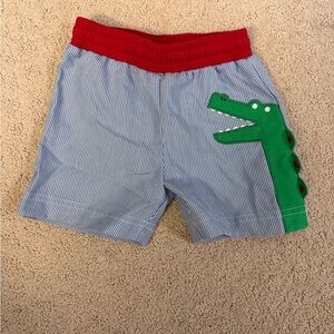 Florence Eiseman Alligator Serpent Seersucker Swim Trunks 12M